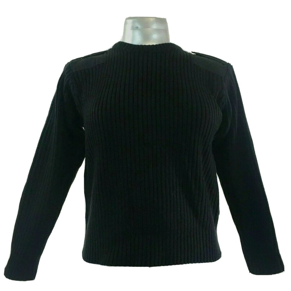 Alpha‎ Industries Flight Apparel Sweater 8 Black Low Pill Acrylic Elbow Patch